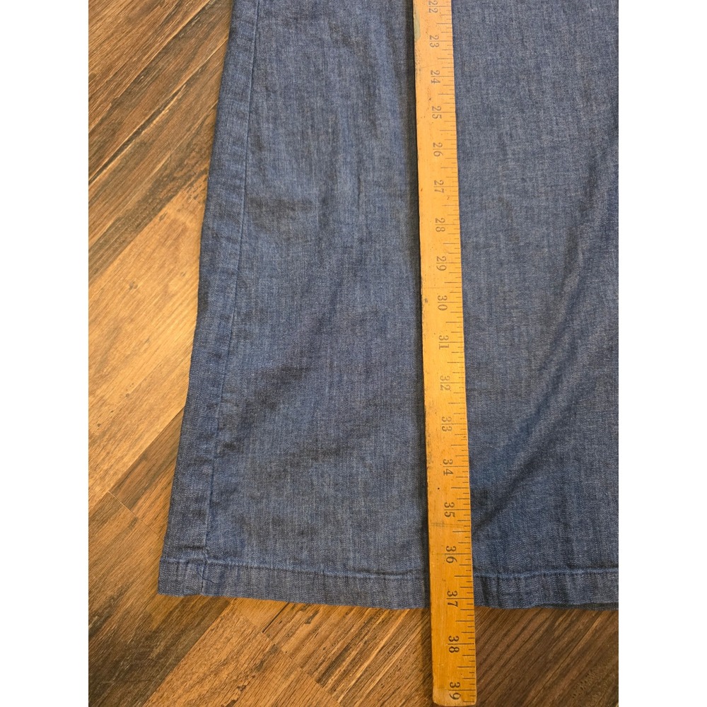 Anne Klein Denim Shift Dress Blue Half Zip Collared Womens 4 preppy granola - Picture 11 of 11